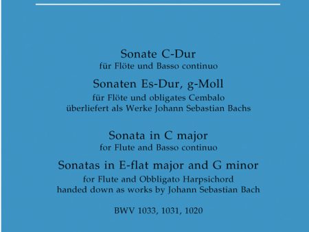 Bach, ed. Durr - Three Sonatas, BWVs. 1033, 1031, and 1020 - Flute and Piano For Cheap