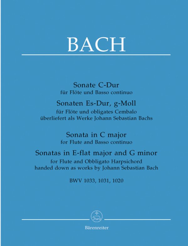 Bach, ed. Durr - Three Sonatas, BWVs. 1033, 1031, and 1020 - Flute and Piano For Cheap