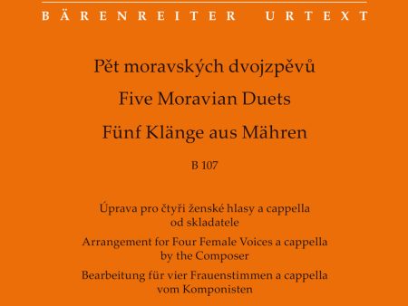 Dvorak - Five Moravian Duets B 107 (Arrangement for 4 Female Voices a cappella by the Composer) -  Vocal Supply