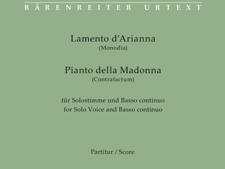 Monteverdi - Lamento d Arianna (Monodia)   Pianto della Madonna (Contrafactum) - Solo Voice and Basso continuo Discount