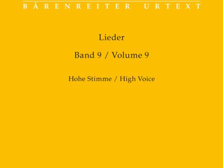 Schubert, ed. Durr – Lieder, Vol. 9 – High Voice and Piano For Sale