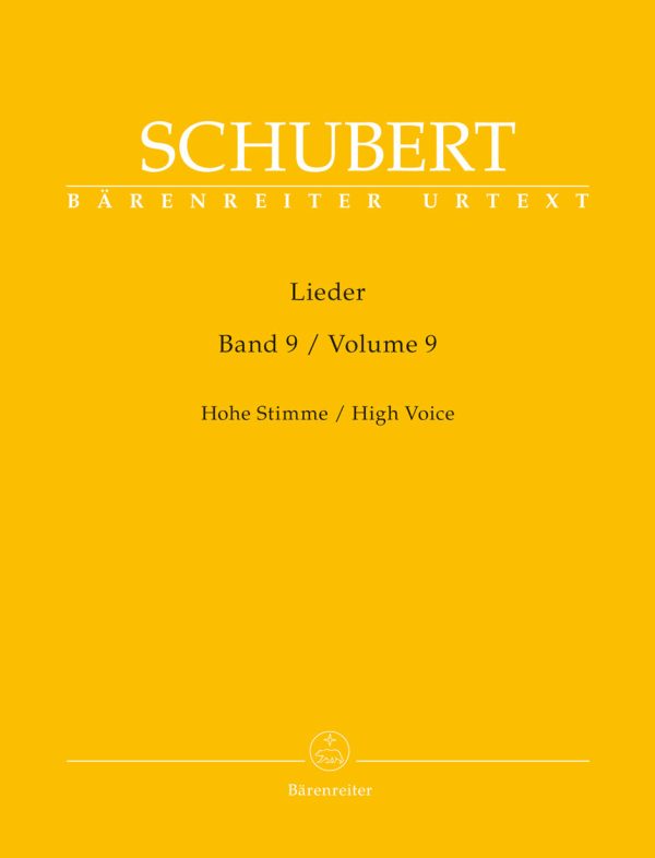 Schubert, ed. Durr – Lieder, Vol. 9 – High Voice and Piano For Sale