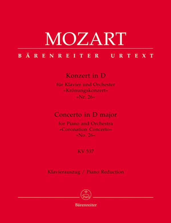 Mozart - Piano Concerto No. 26 in D, K. 537 - 2 Pianos, 4 Hands Sale