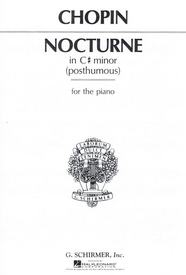 Chopin, ed. York – Nocturne in C# Minor, Op. Post. – Piano For Sale