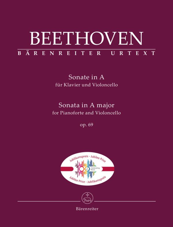 Beethoven - Sonata in A Major for Cello and Piano, Op. 69 - Cello and Piano Online Sale