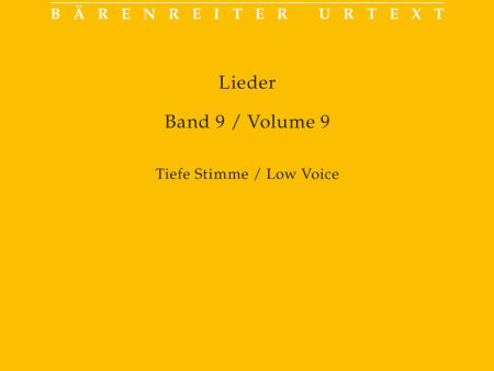 Schubert, ed. Durr – Lieder, Vol. 9 – Low Voice and Piano For Sale