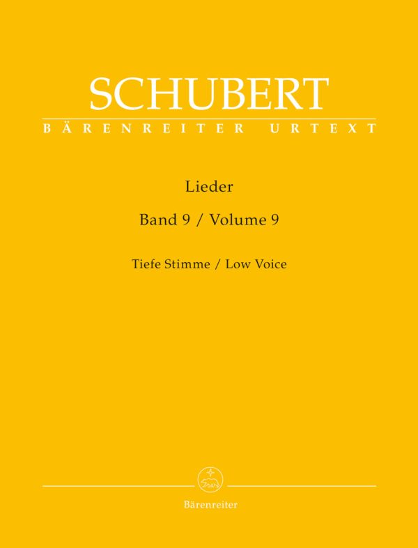 Schubert, ed. Durr – Lieder, Vol. 9 – Low Voice and Piano For Sale