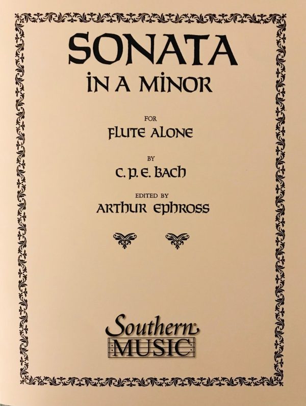 Bach, C.P.E. - Sonata in A Minor - Flute Hot on Sale