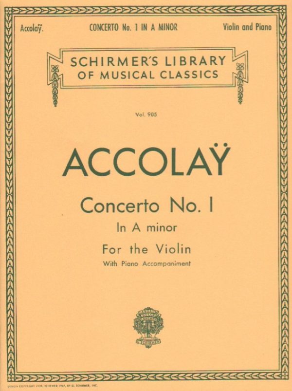 Accolay, ed. Schill - Concerto No. 1 in A Minor - Violin and Piano Online