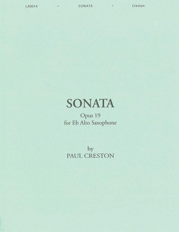 Creston - Sonata, Op. 19 - Alto Saxophone and Piano Online Sale