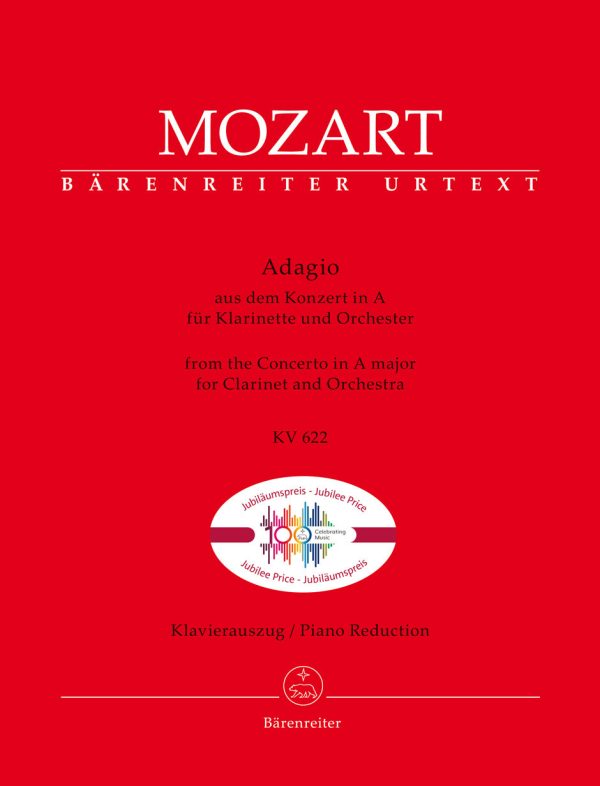 Mozart - Adagio for Clarinet and Orchestra (KV 622) from the Concerto in A major - Clarinet and Piano Hot on Sale