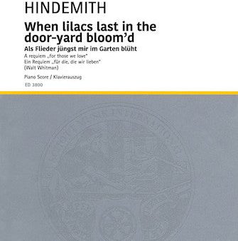 Hindemith - When Lilacs Last in the Door-Yard Bloom d - Vocal Score Hot on Sale