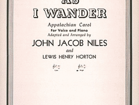 Niles, arr. Horton - I Wonder As I Wander (C Minor) - High Voice and Piano Online