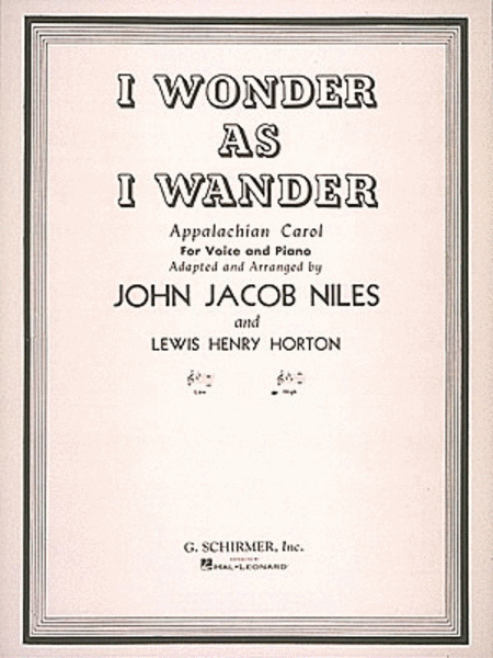 Niles, arr. Horton - I Wonder As I Wander (C Minor) - High Voice and Piano Online