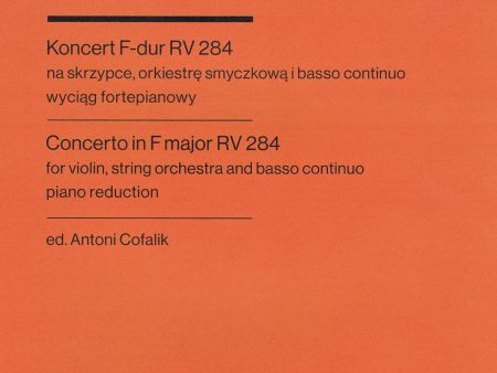 Vivaldi, ed. Cofalik – Concerto in F major RV 284 – Violin and Piano on Sale