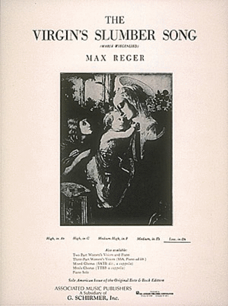 Reger - The Virgin s Slumber Song (Db Major) - Low Voice and Piano on Sale