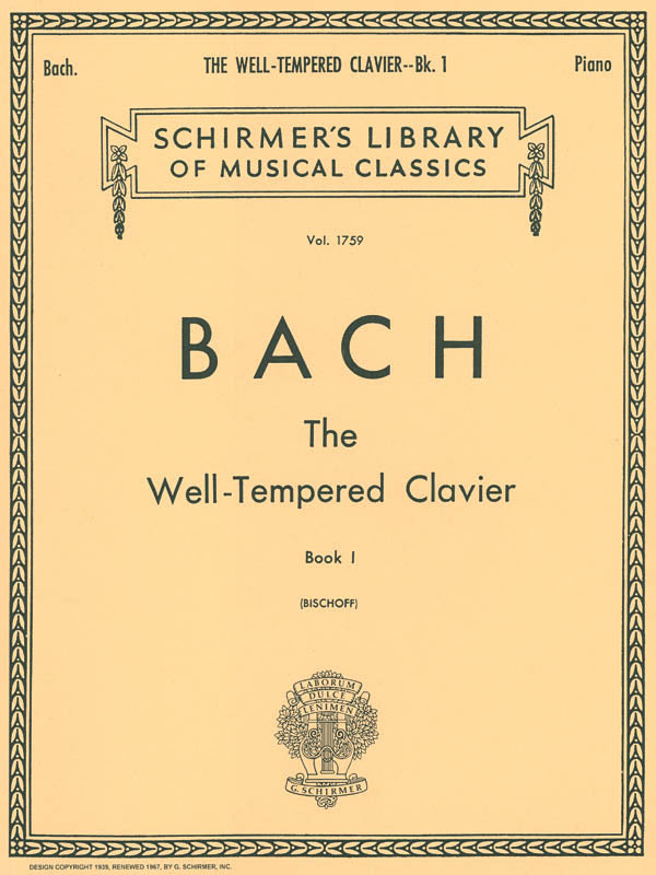 Bach – The Well-Tempered Clavier, Book 1 – Piano Supply