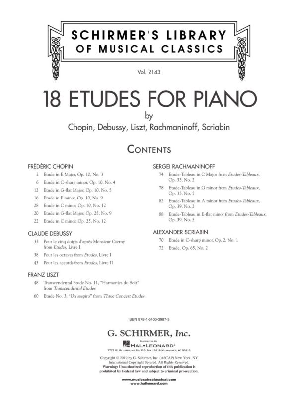 Various – 18 Etudes for Piano – Piano For Discount