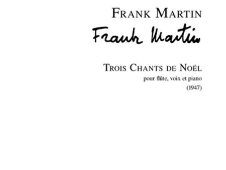 Martin, F. - Trois Chants de Noel - Soprano Voice, Flute, and Piano Cheap