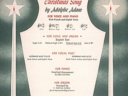 Adam, ed. Stickles - Cantique de Noel - Medium-Low Voice and Organ For Sale