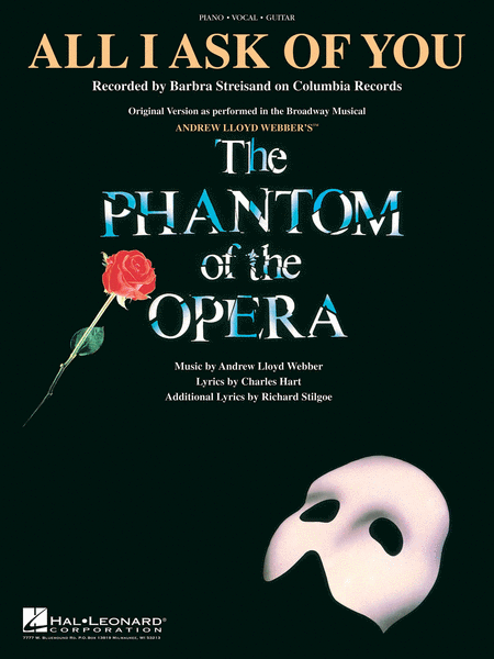 Lloyd Webber and Hart - All I Ask of You from  The Phantom of the Opera  - Piano, Vocal, Guitar For Sale