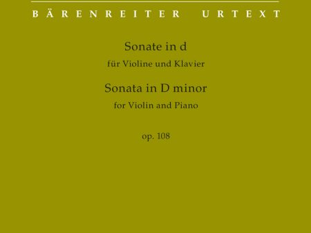 Brahms - Sonata in D Minor, Op. 108 - Violin and Piano Online Sale