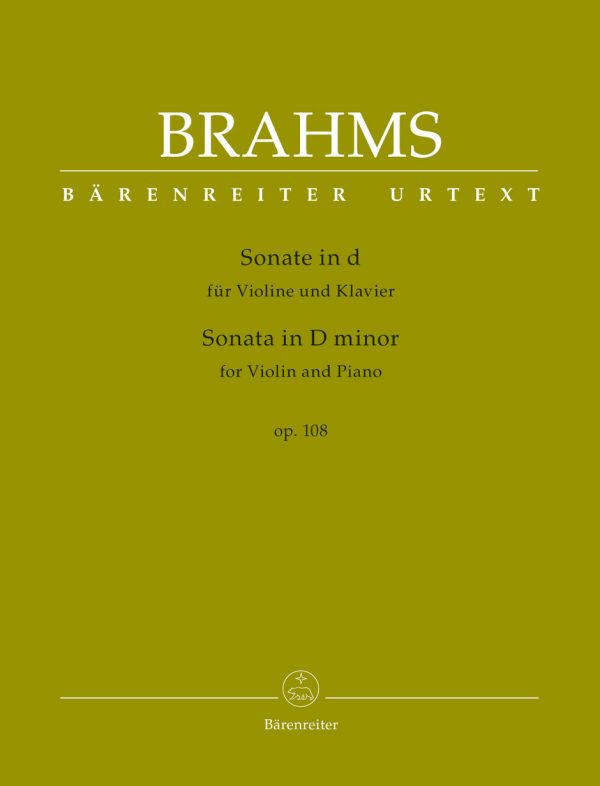 Brahms - Sonata in D Minor, Op. 108 - Violin and Piano Online Sale