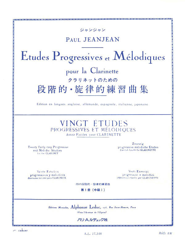 Jeanjean – Vingt Etudes Progressives et Melodiques, Vol. 1 – Clarinet Method Cheap