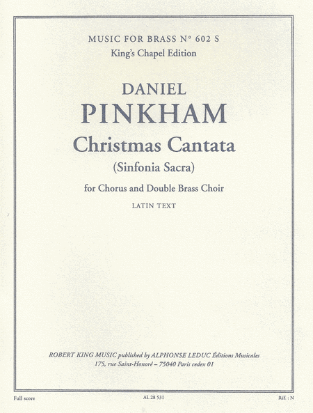 Pinkham - Christmas Cantata - Mixed Choir and Brass Choir For Sale