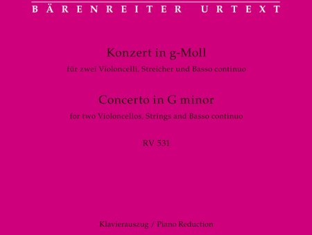 Vivaldi - Concerto in G Minor, RV 531 for 2 Cellos, Strings, and Basso Continuo - 2 Cellos, Piano Online Hot Sale