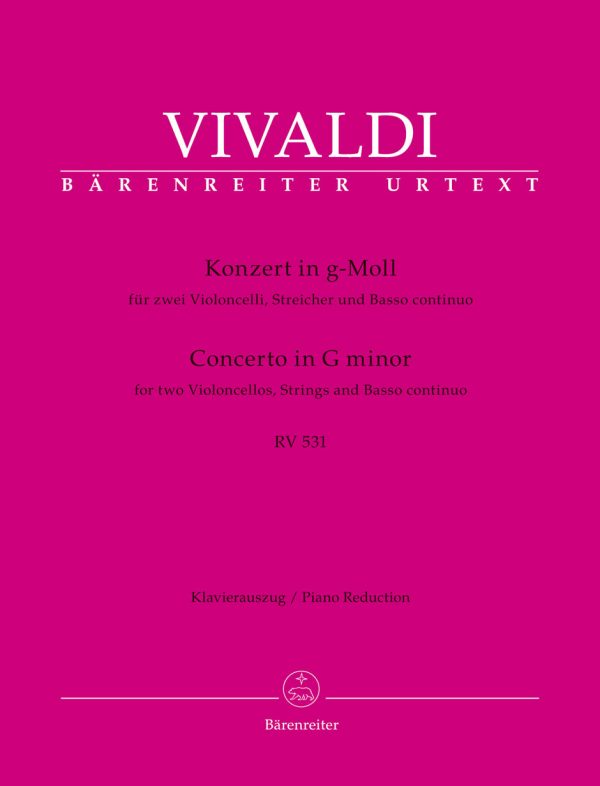 Vivaldi - Concerto in G Minor, RV 531 for 2 Cellos, Strings, and Basso Continuo - 2 Cellos, Piano Online Hot Sale