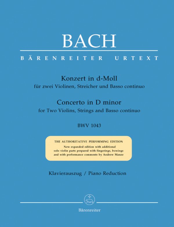 Bach - Concerto for two Violins, Strings and Basso continuo in D minor BWV 1043 - Violin Duet Discount