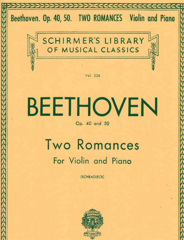 Beethoven, ed. Schradieck - Two Romances, Ops. 40 and 50 - Violin and Piano Hot on Sale