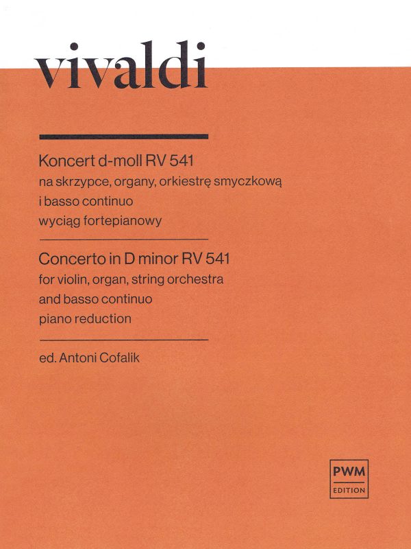 Vivaldi, ed. Cofalik – Concerto in D minor RV 541 – Violin and Piano For Sale