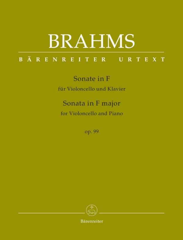 Brahms - Sonata in F major  Op. 99 - Cello and Piano Online Sale