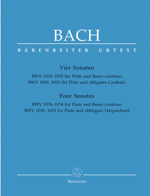 Bach, ed. Schmitz - Four Sonatas, BWV 1034-1035 for Flute and Basso continuo, BWV 1030, 1032 for Flute and obbligato Harpsichord - Flute and Basso Continuo Harpsichord Online now