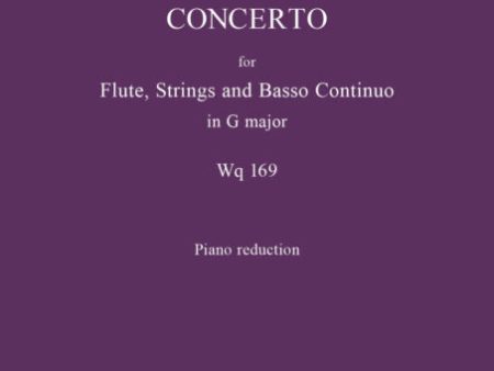 Bach, C.P.E. - Flute Concerto in G major Wq 169 - Flute and Piano For Discount